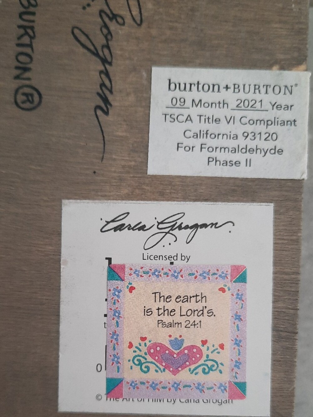 Burton + Burton Carla Grogan Wooden Plaque Painting - Picture 3 of 5